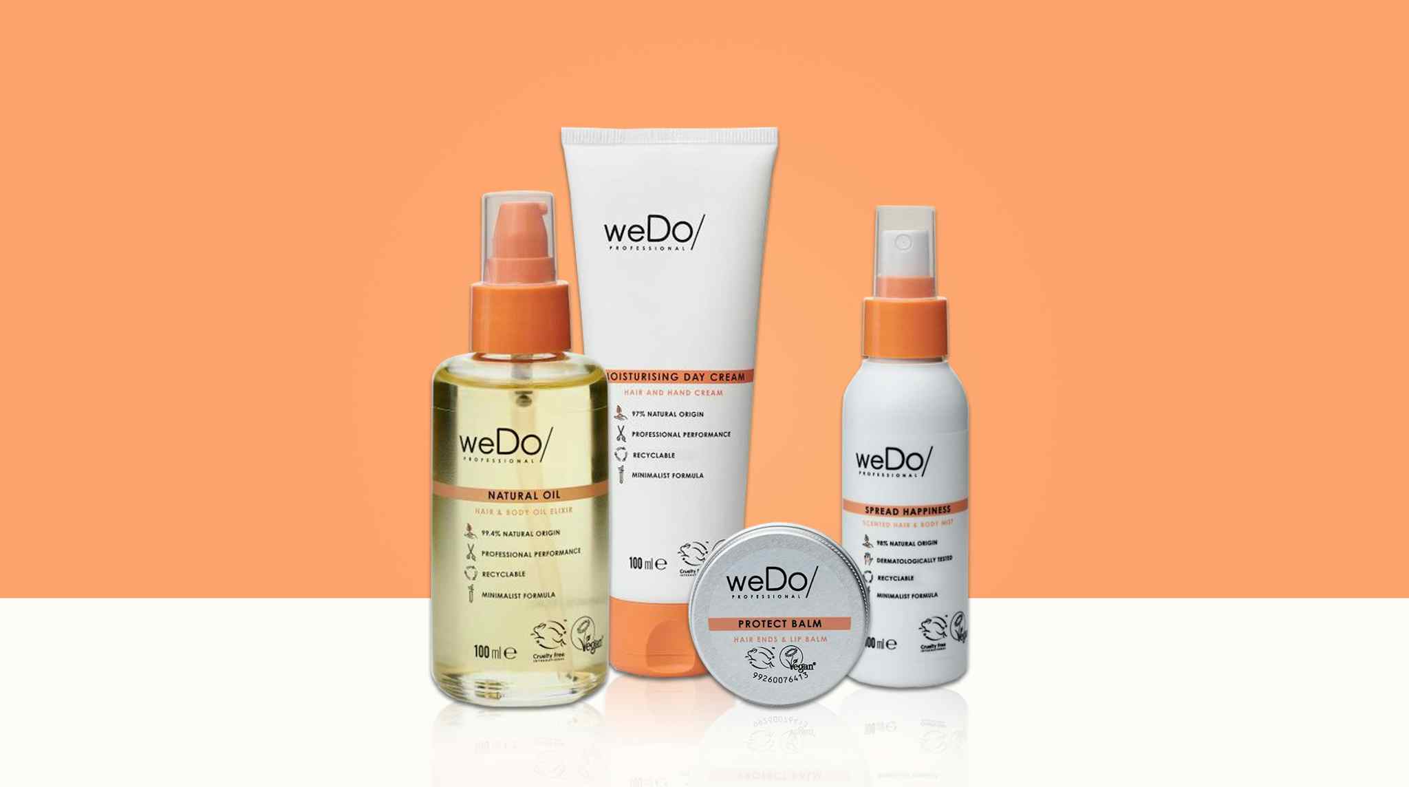 weDo Hair&Body care line range of recyclable, vegan hair products
